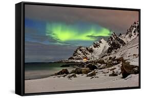 Norway Northern Lights, Aurora Borealis-Bernd Rommelt-Framed Stretched Canvas