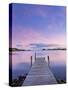Norway, Oslo, Oslo Fjord, Jetty over Lake at Dusk-Shaun Egan-Stretched Canvas