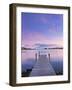 Norway, Oslo, Oslo Fjord, Jetty over Lake at Dusk-Shaun Egan-Framed Photographic Print