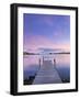 Norway, Oslo, Oslo Fjord, Jetty over Lake at Dusk-Shaun Egan-Framed Photographic Print