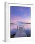 Norway, Oslo, Oslo Fjord, Jetty over Lake at Dusk-Shaun Egan-Framed Photographic Print