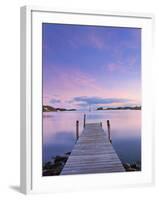 Norway, Oslo, Oslo Fjord, Jetty over Lake at Dusk-Shaun Egan-Framed Photographic Print