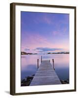 Norway, Oslo, Oslo Fjord, Jetty over Lake at Dusk-Shaun Egan-Framed Photographic Print