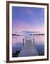 Norway, Oslo, Oslo Fjord, Jetty over Lake at Dusk-Shaun Egan-Framed Photographic Print