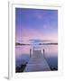 Norway, Oslo, Oslo Fjord, Jetty over Lake at Dusk-Shaun Egan-Framed Photographic Print