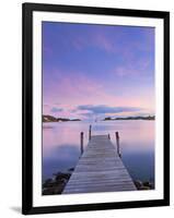 Norway, Oslo, Oslo Fjord, Jetty over Lake at Dusk-Shaun Egan-Framed Photographic Print