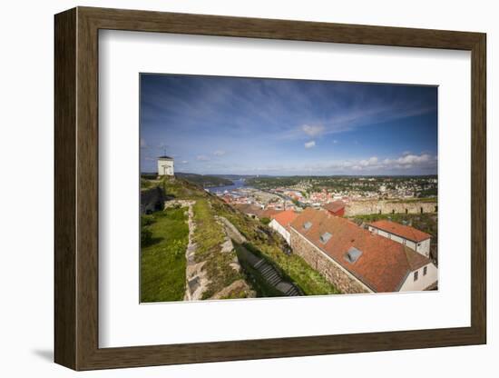 Norway, Ostfold County, Halden, town view from Fredriksten Fortress-Walter Bibikow-Framed Photographic Print