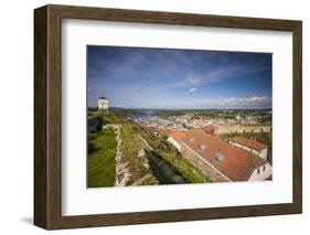 Norway, Ostfold County, Halden, town view from Fredriksten Fortress-Walter Bibikow-Framed Photographic Print