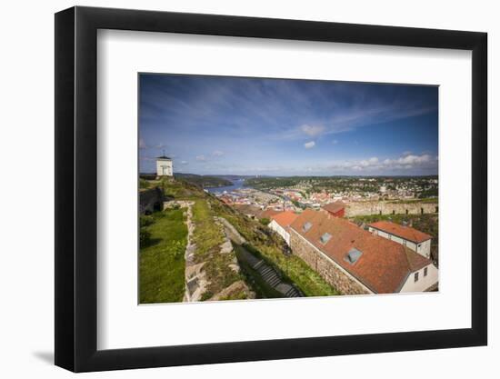 Norway, Ostfold County, Halden, town view from Fredriksten Fortress-Walter Bibikow-Framed Photographic Print