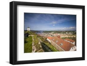 Norway, Ostfold County, Halden, town view from Fredriksten Fortress-Walter Bibikow-Framed Photographic Print