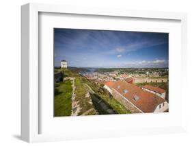 Norway, Ostfold County, Halden, town view from Fredriksten Fortress-Walter Bibikow-Framed Photographic Print