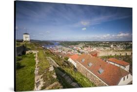 Norway, Ostfold County, Halden, town view from Fredriksten Fortress-Walter Bibikow-Stretched Canvas