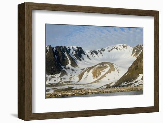 Norway, Spitsbergen. Glacial Landscape Along the Northern Coast-Steve Kazlowski-Framed Photographic Print