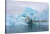 Norway. Svalbard. Brasvelbreen. Turquoise Ice Bergs in the Calm Water-Inger Hogstrom-Stretched Canvas