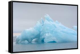 Norway. Svalbard. Brasvelbreen. Turquoise Ice Bergs in the Calm Water-Inger Hogstrom-Framed Stretched Canvas