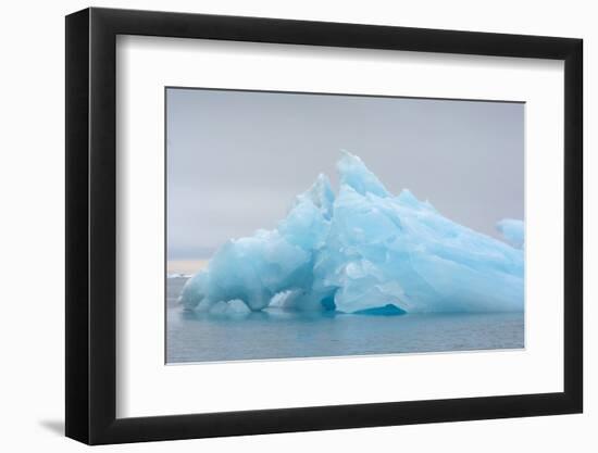 Norway. Svalbard. Brasvelbreen. Turquoise Ice Bergs in the Calm Water-Inger Hogstrom-Framed Photographic Print