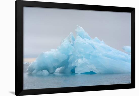 Norway. Svalbard. Brasvelbreen. Turquoise Ice Bergs in the Calm Water-Inger Hogstrom-Framed Premium Photographic Print