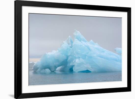 Norway. Svalbard. Brasvelbreen. Turquoise Ice Bergs in the Calm Water-Inger Hogstrom-Framed Photographic Print