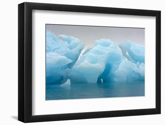 Norway. Svalbard. Brasvelbreen. Turquoise Ice Bergs in the Calm Water-Inger Hogstrom-Framed Photographic Print