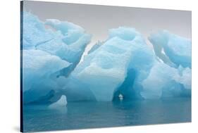 Norway. Svalbard. Brasvelbreen. Turquoise Ice Bergs in the Calm Water-Inger Hogstrom-Stretched Canvas