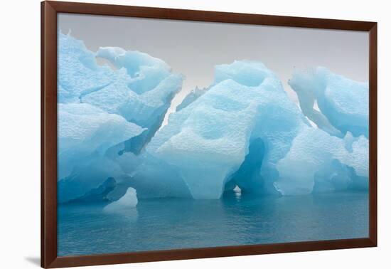 Norway. Svalbard. Brasvelbreen. Turquoise Ice Bergs in the Calm Water-Inger Hogstrom-Framed Photographic Print