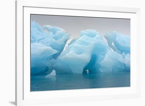 Norway. Svalbard. Brasvelbreen. Turquoise Ice Bergs in the Calm Water-Inger Hogstrom-Framed Photographic Print