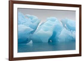 Norway. Svalbard. Brasvelbreen. Turquoise Ice Bergs in the Calm Water-Inger Hogstrom-Framed Photographic Print