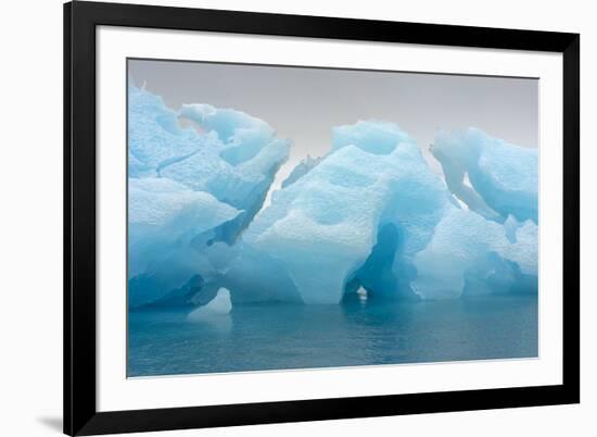 Norway. Svalbard. Brasvelbreen. Turquoise Ice Bergs in the Calm Water-Inger Hogstrom-Framed Photographic Print