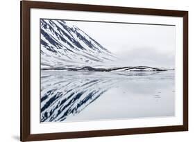 Norway, Svalbard, Monacobreen Glacier, Reflections of Mountains and Glacier-Ellen Goff-Framed Photographic Print