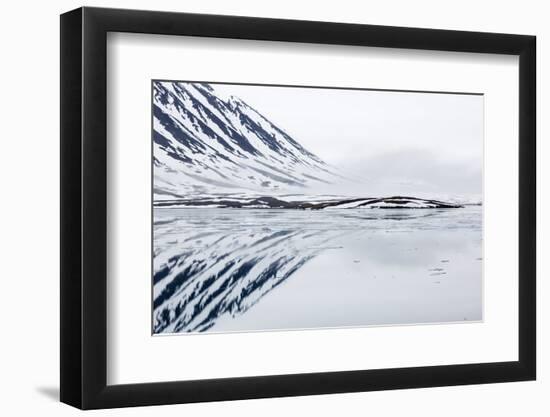 Norway, Svalbard, Monacobreen Glacier, Reflections of Mountains and Glacier-Ellen Goff-Framed Photographic Print