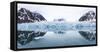 Norway, Svalbard, Monacobreen Glacier, Reflections of Mountains and Glacier-Ellen Goff-Framed Stretched Canvas