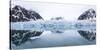 Norway, Svalbard, Monacobreen Glacier, Reflections of Mountains and Glacier-Ellen Goff-Stretched Canvas