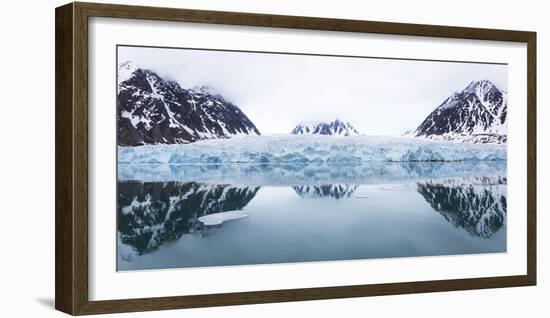 Norway, Svalbard, Monacobreen Glacier, Reflections of Mountains and Glacier-Ellen Goff-Framed Photographic Print