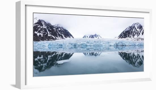 Norway, Svalbard, Monacobreen Glacier, Reflections of Mountains and Glacier-Ellen Goff-Framed Photographic Print