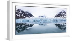 Norway, Svalbard, Monacobreen Glacier, Reflections of Mountains and Glacier-Ellen Goff-Framed Photographic Print