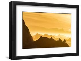 Norway, Svalbard, Nordaustlandet. Silhouette of Icebergs Backlit at Sunset-Jaynes Gallery-Framed Photographic Print