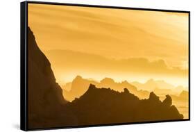 Norway, Svalbard, Nordaustlandet. Silhouette of Icebergs Backlit at Sunset-Jaynes Gallery-Framed Stretched Canvas