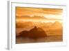 Norway, Svalbard, Nordaustlandet. Silhouette of Icebergs Backlit at Sunset-Jaynes Gallery-Framed Photographic Print