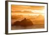 Norway, Svalbard, Nordaustlandet. Silhouette of Icebergs Backlit at Sunset-Jaynes Gallery-Framed Photographic Print