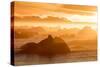 Norway, Svalbard, Nordaustlandet. Silhouette of Icebergs Backlit at Sunset-Jaynes Gallery-Stretched Canvas