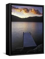 Norway, Telemark, Fyresvatn Lake, Landing Stage, Dusk-Andreas Keil-Framed Stretched Canvas