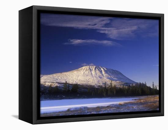 Norway, Telemark, Gaustatoppen at Morning Light in Winter-Andreas Keil-Framed Stretched Canvas