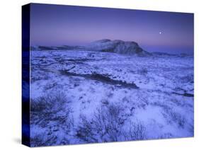 Norway, Telemark, Moonrise over the Heddersfjell in Winter-Andreas Keil-Stretched Canvas