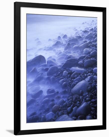 Norway, Telemark, the North Sea, Skagerag, Mšlen, Beach with Glacial Pebbles after Sunset-Andreas Keil-Framed Photographic Print