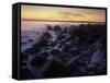 Norway, Telemark, the North Sea, Skagerag, Mšlen, Beach with Glacial Pebbles after Sunset-Andreas Keil-Framed Stretched Canvas