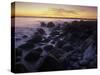 Norway, Telemark, the North Sea, Skagerag, Mšlen, Beach with Glacial Pebbles after Sunset-Andreas Keil-Stretched Canvas