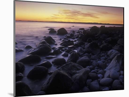 Norway, Telemark, the North Sea, Skagerag, Mšlen, Beach with Glacial Pebbles after Sunset-Andreas Keil-Mounted Photographic Print