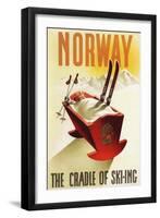 Norway - The Cradle of Skiing-Lantern Press-Framed Art Print