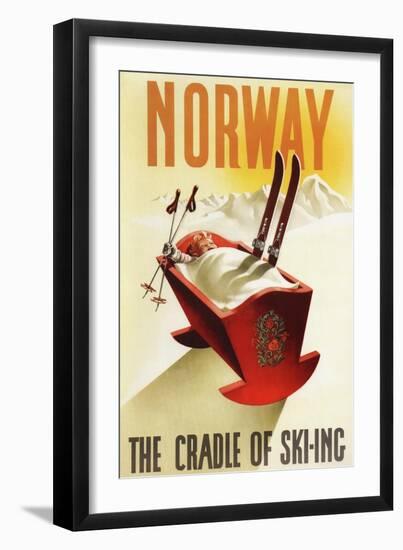 Norway - The Cradle of Skiing-Lantern Press-Framed Art Print