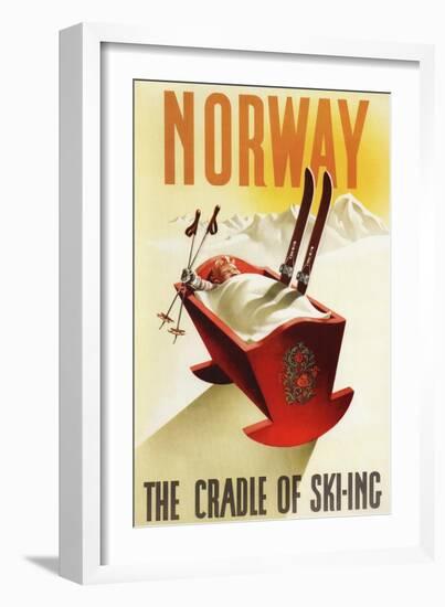 Norway - The Cradle of Skiing-Lantern Press-Framed Art Print